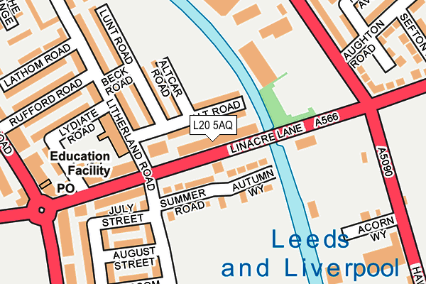 L20 5AQ map - OS OpenMap – Local (Ordnance Survey)
