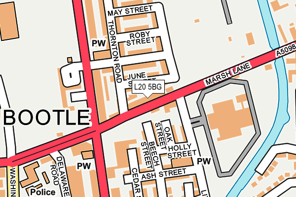 L20 5BG map - OS OpenMap – Local (Ordnance Survey)