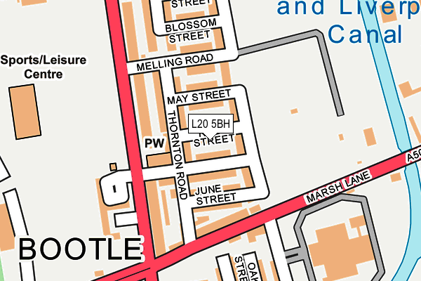 L20 5BH map - OS OpenMap – Local (Ordnance Survey)
