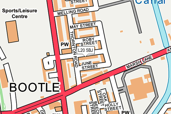 L20 5BJ map - OS OpenMap – Local (Ordnance Survey)