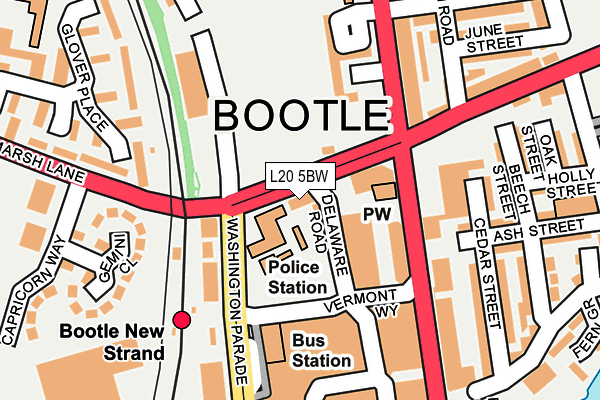 L20 5BW map - OS OpenMap – Local (Ordnance Survey)