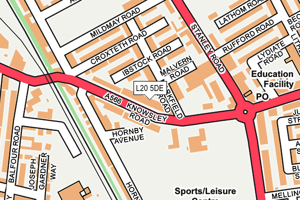 L20 5DE map - OS OpenMap – Local (Ordnance Survey)