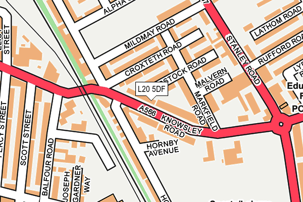 L20 5DF map - OS OpenMap – Local (Ordnance Survey)