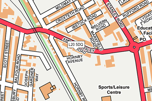 L20 5DQ map - OS OpenMap – Local (Ordnance Survey)