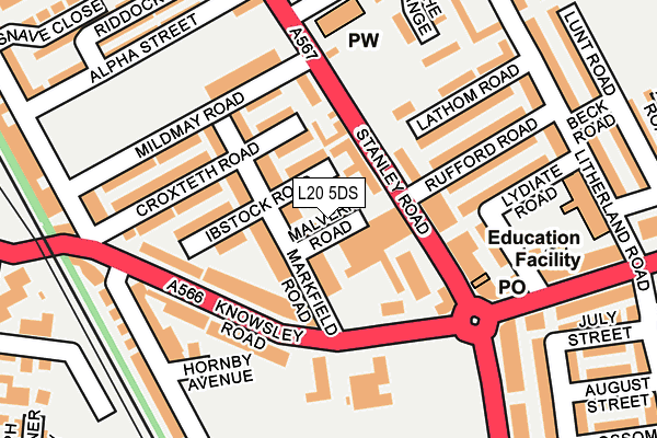 L20 5DS map - OS OpenMap – Local (Ordnance Survey)