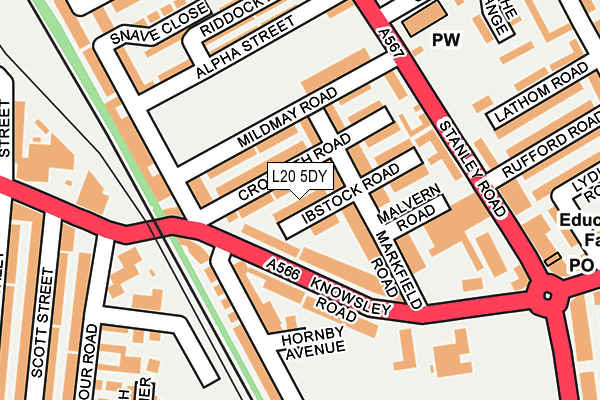 L20 5DY map - OS OpenMap – Local (Ordnance Survey)