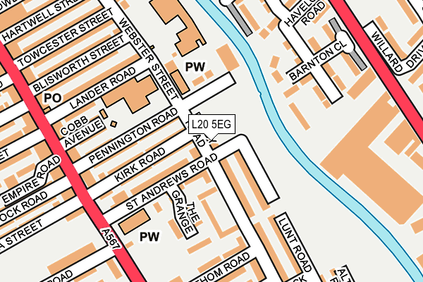L20 5EG map - OS OpenMap – Local (Ordnance Survey)