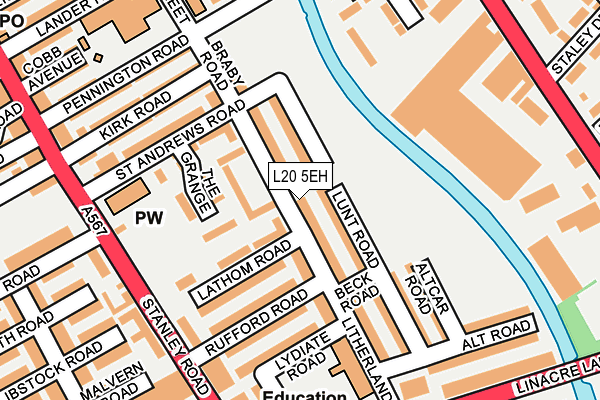 L20 5EH map - OS OpenMap – Local (Ordnance Survey)