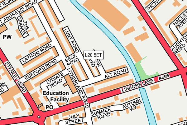 L20 5ET map - OS OpenMap – Local (Ordnance Survey)