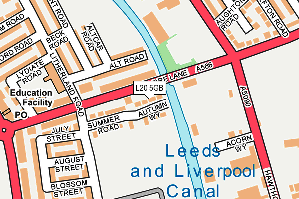 L20 5GB map - OS OpenMap – Local (Ordnance Survey)