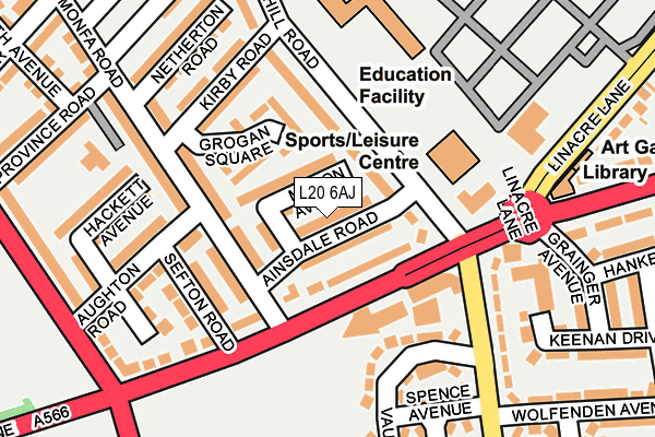 L20 6AJ map - OS OpenMap – Local (Ordnance Survey)