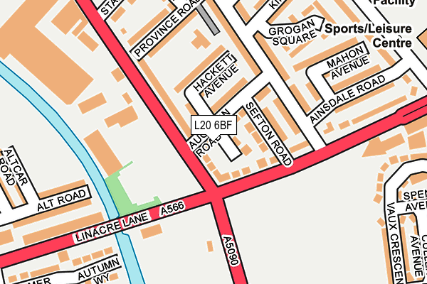 L20 6BF map - OS OpenMap – Local (Ordnance Survey)