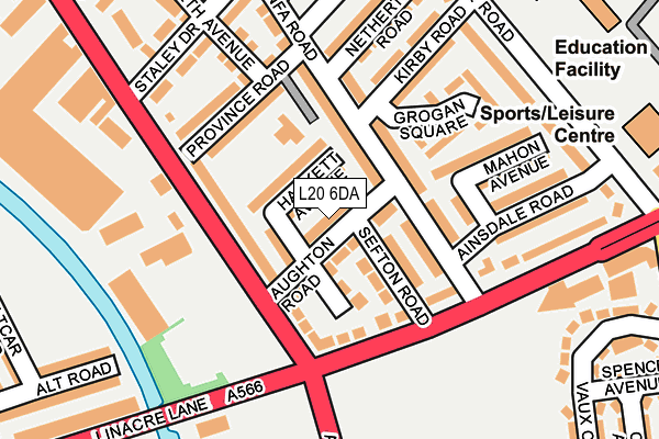 L20 6DA map - OS OpenMap – Local (Ordnance Survey)