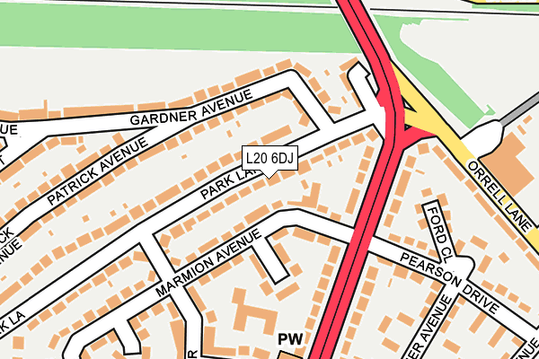 L20 6DJ map - OS OpenMap – Local (Ordnance Survey)