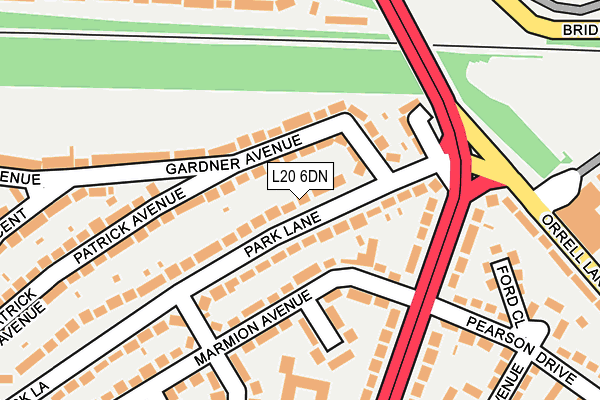 L20 6DN map - OS OpenMap – Local (Ordnance Survey)