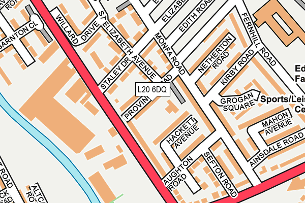 L20 6DQ map - OS OpenMap – Local (Ordnance Survey)