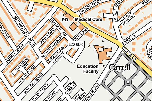 L20 6DR map - OS OpenMap – Local (Ordnance Survey)