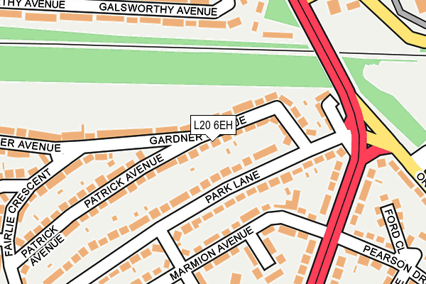 L20 6EH map - OS OpenMap – Local (Ordnance Survey)