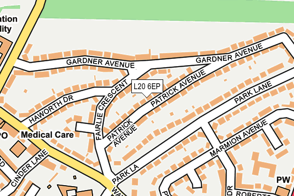 L20 6EP map - OS OpenMap – Local (Ordnance Survey)