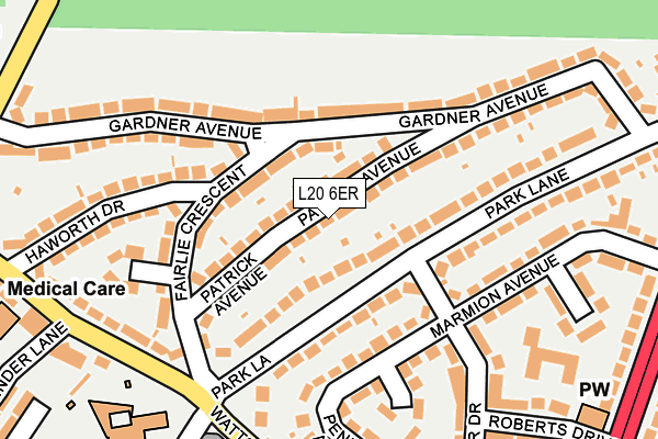 L20 6ER map - OS OpenMap – Local (Ordnance Survey)