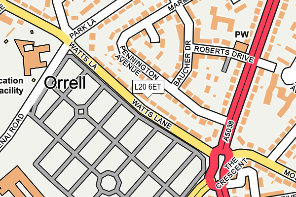 L20 6ET map - OS OpenMap – Local (Ordnance Survey)