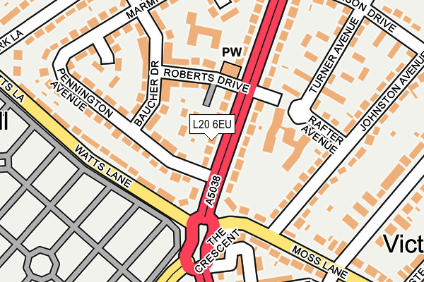 L20 6EU map - OS OpenMap – Local (Ordnance Survey)