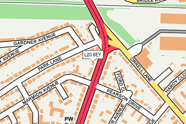 L20 6EY map - OS OpenMap – Local (Ordnance Survey)