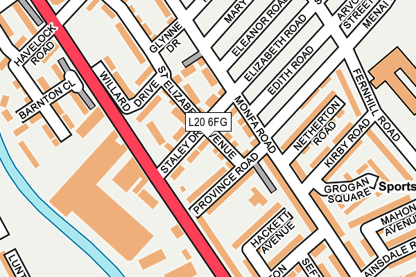 L20 6FG map - OS OpenMap – Local (Ordnance Survey)