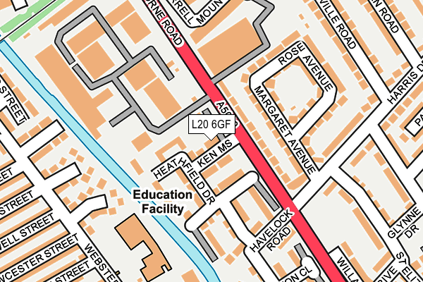 L20 6GF map - OS OpenMap – Local (Ordnance Survey)