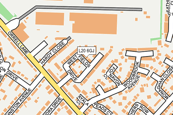 L20 6GJ map - OS OpenMap – Local (Ordnance Survey)