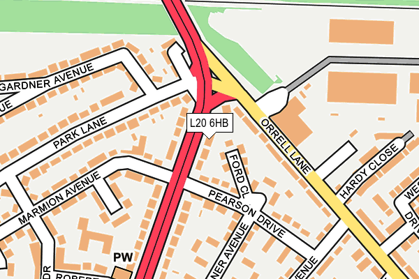 L20 6HB map - OS OpenMap – Local (Ordnance Survey)
