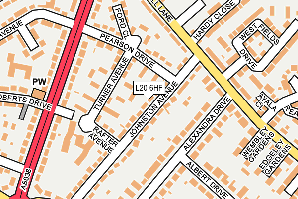 L20 6HF map - OS OpenMap – Local (Ordnance Survey)
