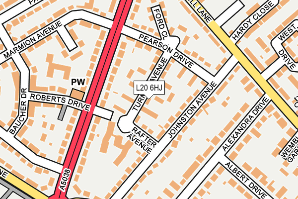 L20 6HJ map - OS OpenMap – Local (Ordnance Survey)