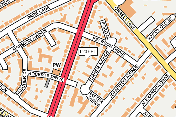 L20 6HL map - OS OpenMap – Local (Ordnance Survey)