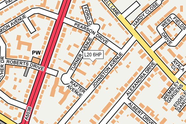 L20 6HP map - OS OpenMap – Local (Ordnance Survey)