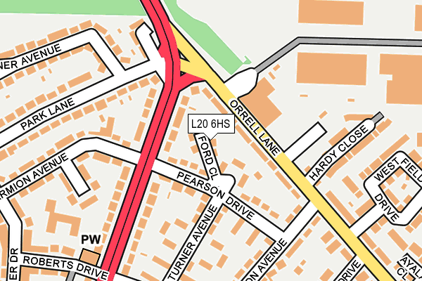 L20 6HS map - OS OpenMap – Local (Ordnance Survey)