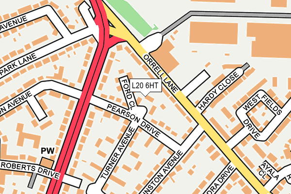 L20 6HT map - OS OpenMap – Local (Ordnance Survey)
