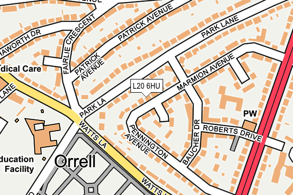 L20 6HU map - OS OpenMap – Local (Ordnance Survey)