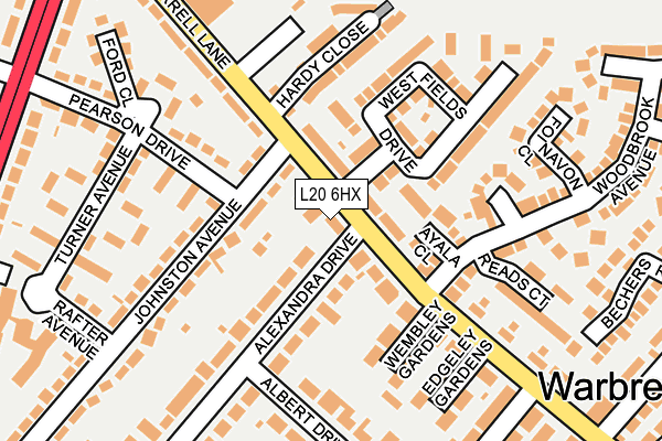 L20 6HX map - OS OpenMap – Local (Ordnance Survey)