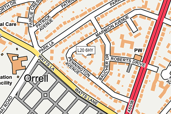 L20 6HY map - OS OpenMap – Local (Ordnance Survey)