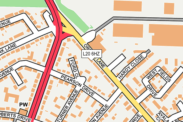 L20 6HZ map - OS OpenMap – Local (Ordnance Survey)