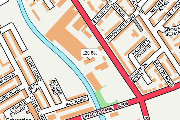 L20 6JJ map - OS OpenMap – Local (Ordnance Survey)