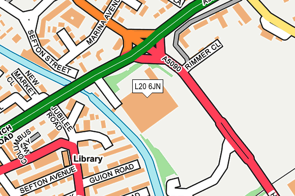L20 6JN map - OS OpenMap – Local (Ordnance Survey)