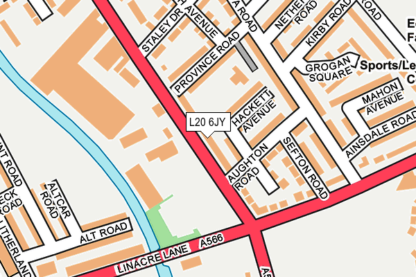 L20 6JY map - OS OpenMap – Local (Ordnance Survey)