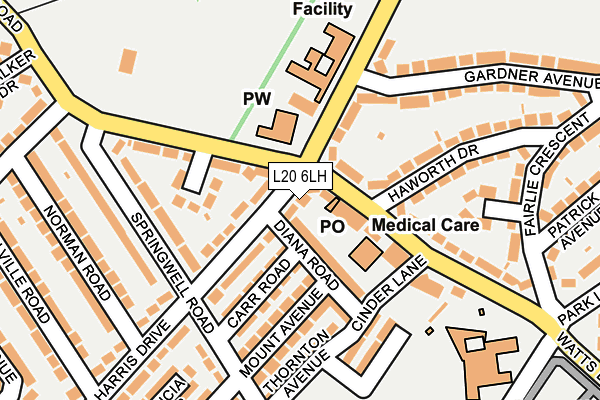 L20 6LH map - OS OpenMap – Local (Ordnance Survey)
