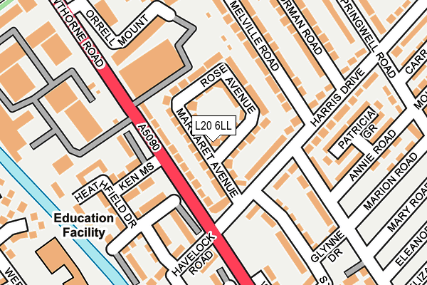 L20 6LL map - OS OpenMap – Local (Ordnance Survey)