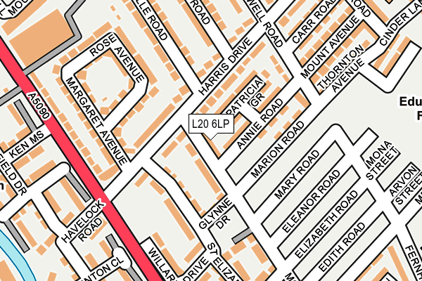 L20 6LP map - OS OpenMap – Local (Ordnance Survey)