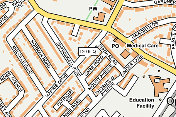 L20 6LQ map - OS OpenMap – Local (Ordnance Survey)