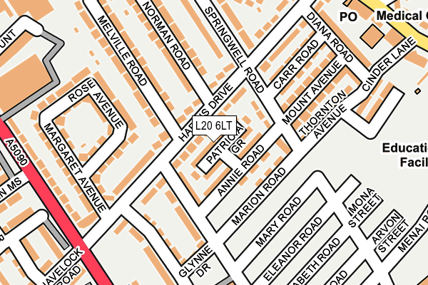 L20 6LT map - OS OpenMap – Local (Ordnance Survey)