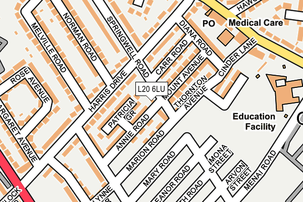 L20 6LU map - OS OpenMap – Local (Ordnance Survey)